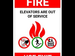 Sign in case of fire elevators are out of service use exit